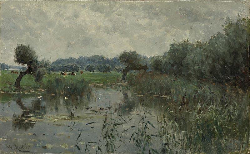 Willem Roelofs In the Floodplains of the River IJssel oil painting image